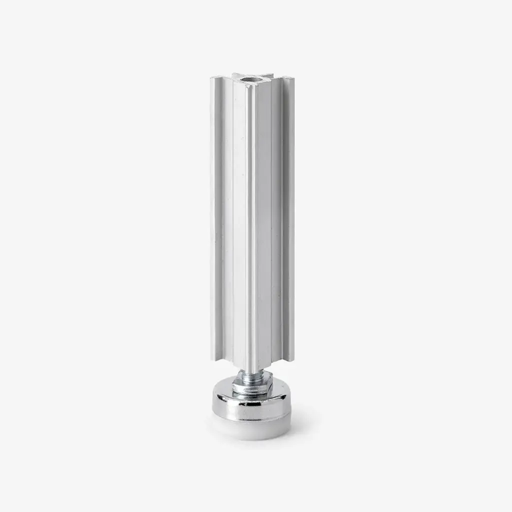 [KIT-4AR-PB] Volledige kit 4 verstelbare alu poten met witte stelschroeven (H:11,5-13 cm)