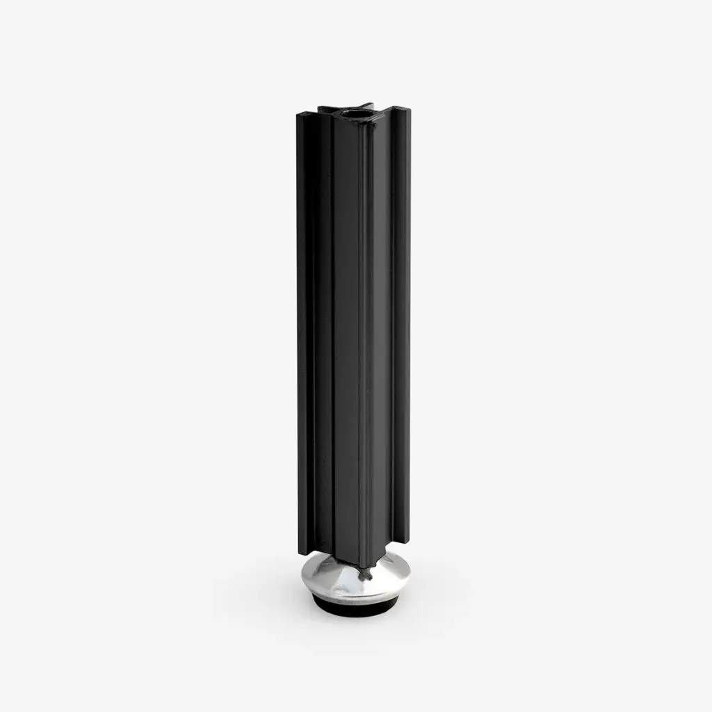 [KIT-4NR-PN] Volledige kit 4 verstelbare zwarte poten met zwarte stelschroeven (H:11,5-13 cm)