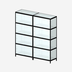 [4B25M/W] MIST 4B25M (181x160x42 cm) (White melamine MDF)