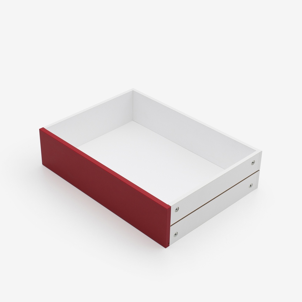 [ND10-3X[U4012]] Red MDF drawer (10 cm, 32 cm, 32 cm)