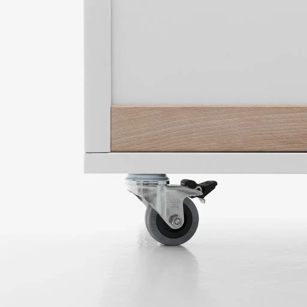 [TP-3X[W4006]-KIT] Base à roulettes blanche avec roulettes (32 cm, 32 cm)